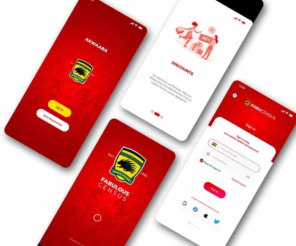 Asante Kotoko App UI